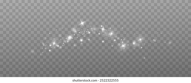 Light effect with glitter particles.Christmas dust.White sparks shine with special light.