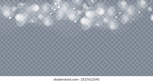 Efeito de luz com partículas de brilho.Christmas poeira.White faíscas brilham com luz especial.
