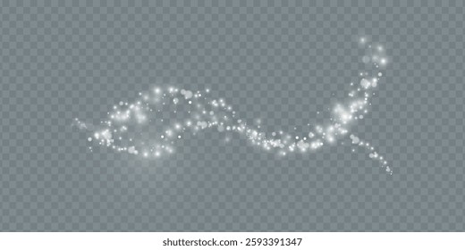 Light effect with glitter particles.Christmas dust.White sparks shine with special light.
