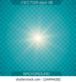 Light effect glow. Glow isolated white transparent light effect set, lens flare, explosion, glitter, line, sun flash, spark and stars.