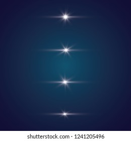 Light effect glow. Star flashed sequins. Abstract space background. Flash Highlight beam. Fantastic design.