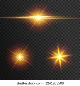 Light effect glow. Star flashed sequins. Abstract space background. Flash Highlight beam. Fantastic design.