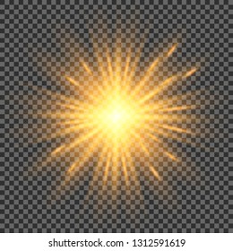 Light effect glow. Star flashed sequins. Abstract space background. Flash Highlight beam. Fantastic design.