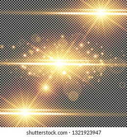 Light effect glow. Star flashed sequins. Abstract space background. Flash Highlight beam. Fantastic design.