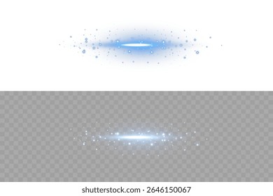 Light effect with glowing blue stripe and sparkle beam on transparent background. Suitable for video effects, motion graphics, or luxury neon-themed digital presentations.