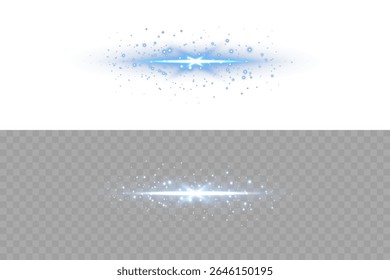 Light effect with glowing blue stripe and sparkle beam on transparent background. Suitable for video effects, motion graphics, or luxury neon-themed digital presentations.