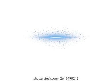 Light effect with glowing blue stripe and sparkle beam on transparent background. Suitable for video effects, motion graphics, or luxury neon-themed digital presentations.