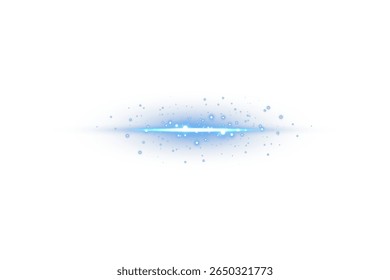 Light effect with glowing blue stripe and sparkle beam on transparent background. Suitable for video effects, motion graphics, or luxury neon-themed digital presentations.