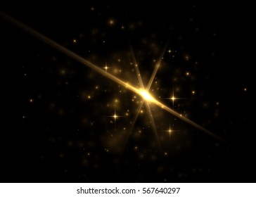 Light effect, glowing flare. Vector element.