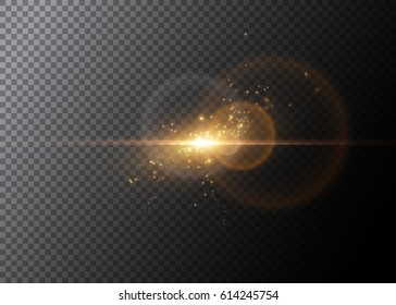 Light effect, glowing flare. Vector element.
