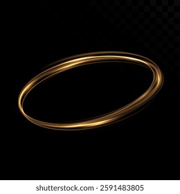 Light effect. Glowing golden lines of the speed podium. Light shining effect. Abstract lines of movement.