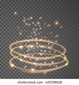 Light effect gold vector circle.