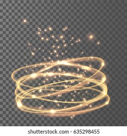 Light effect gold vector circle.