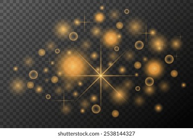 Lichteffekt Goldene einzelne Flamme Explosion glänzende Staublinie Solar-Flamme Stern Neonlicht, Vektoreffekt