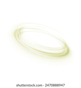 Light effect of green lines in the shape of a semicircle on a white PNG background. An elegant solution for design and vector illustrations.	