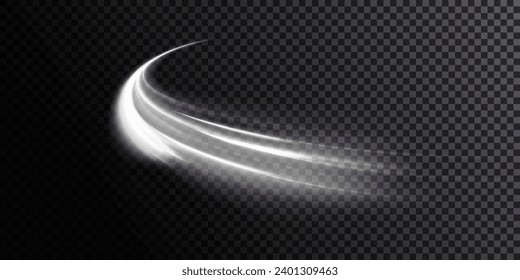 Light effect of high speed curved light beams. Technology of light movement of light energy. Banner poster design concept. 

