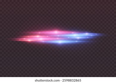 Light effect of horizontal line of light and glare.