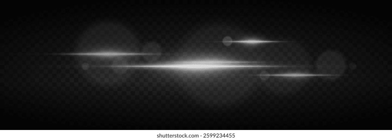 Light effect of light, horizontal line of glare.	