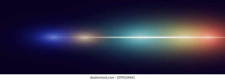 Light effect of light, horizontal line of glare.	