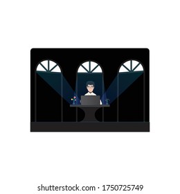 Light effect illustration design vector with man design,