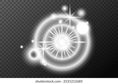 Light effect isolated flare explosion shiny dust line solar flare spark star sunlight, vector effect