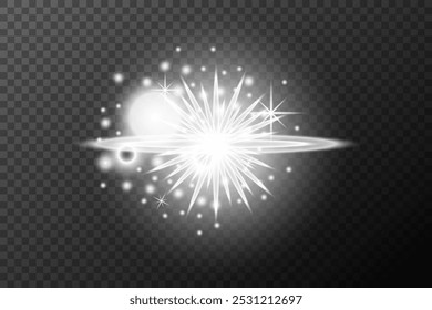 Light effect isolated flare explosion shiny dust line solar flare spark star sunlight, vector effect