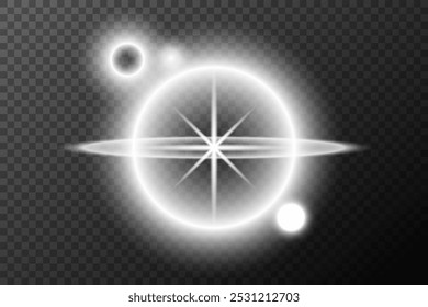 Light effect isolated flare explosion shiny dust line solar flare spark star sunlight, vector effect