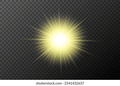 Light effect isolated flare explosion shiny dust line solar flare spark star sunlight, vector effect	
