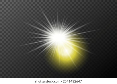 Light effect isolated flare explosion shiny dust line solar flare spark star sunlight, vector effect	
