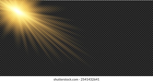 Light effect isolated flare, tire explosion, dust line, solar flare, star spark, sunlight, vector background, space for text