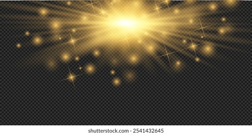 Light effect isolated flare, tire explosion, dust line, solar flare, star spark, sunlight, vector background, space for text