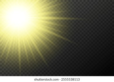 Light effect isolated flare, tire explosion, dust line, solar flare, star spark, sunlight, vector background, space for text