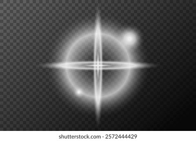 Light effect isolated flare, tire explosion, dust line, solar flare, star spark, sunlight, vector background	

