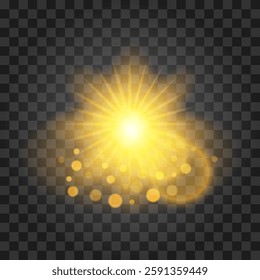 Light effect isolated on transparent background. Vector illustration.