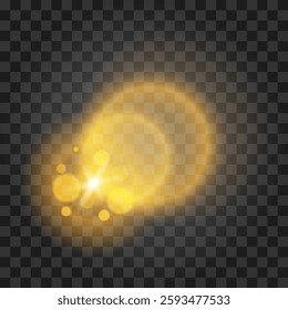 Light effect isolated on transparent background. Vector illustration.