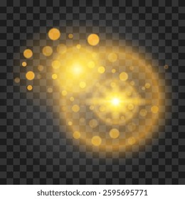 Light effect isolated on transparent background. Vector illustration.