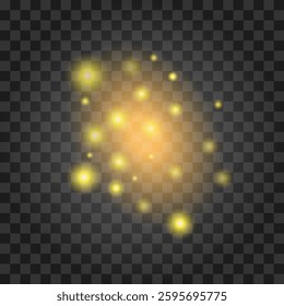 Light effect isolated on transparent background. Vector illustration.