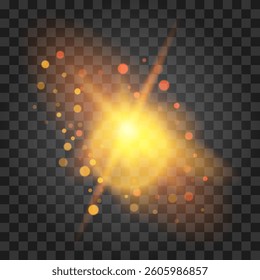Light effect isolated on transparent background. Vector illustration.