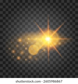 Light effect isolated on transparent background. Vector illustration.