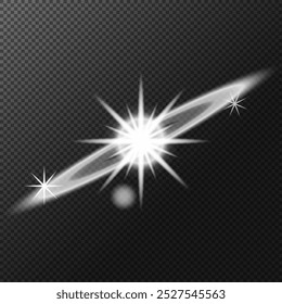 Lichteffekt, Einzeln, weiß, transparent, Flamme, Explosion, funkeln, Staub, Linie, Sonnenfackel, Funke, Sterne, Scheinwerfer, Sonnenlicht, abstrakt, Vektor, Spezialeffekt