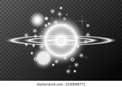 Light effect, Isolated white transparent flare explosion sparkle dust line solar flare spark star spotlight, vector special effect