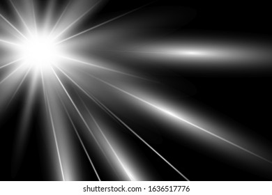 Light effect. Lens Flares, glow light starburst effects with sparkles and rays. Christmas design radiance elements Isolated vector set