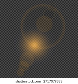 Efecto de luz de los destellos de la lente.  Luces brillantes de color naranja con efectos de explosión de estrellas con destellos sobre un fondo transparente. Ilustración vectorial