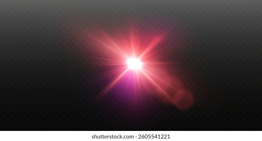 Light effect of lights, light and glare of a star.