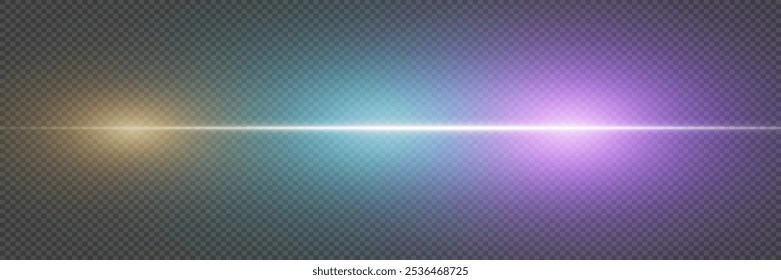 Efeito de luz da linha e da luz. Em um fundo transparente.