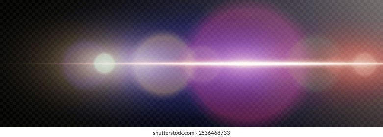 Light effect of line and light. On a transparent background.