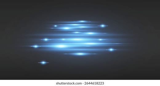 Efeito de luz de linhas, brilho de faíscas e luz.