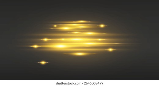 Efeito de luz de linhas, brilho de faíscas e luz.