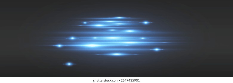 Efeito de luz de linhas, brilho de faíscas e luz.	
