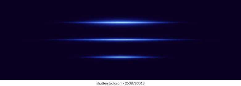 Light effect of lines. Light stripes and horizontal rays. Vector illustration